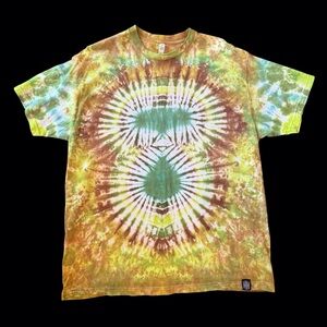 Haus of Hendo Hand Dyed Tie-Dye Short Sleeve Tee - Green, Brown, Yellow